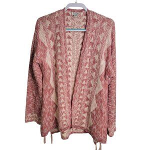 Sundance Vera Rose Open Front Fringe Cardigan Large Aztec Cowgirl Western Boho